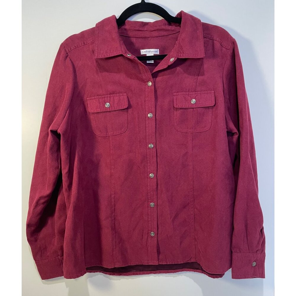 Croft & Barrow Women's Button Down Shirt - Deep Red